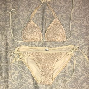 Old navy gold and tan scaly bikini